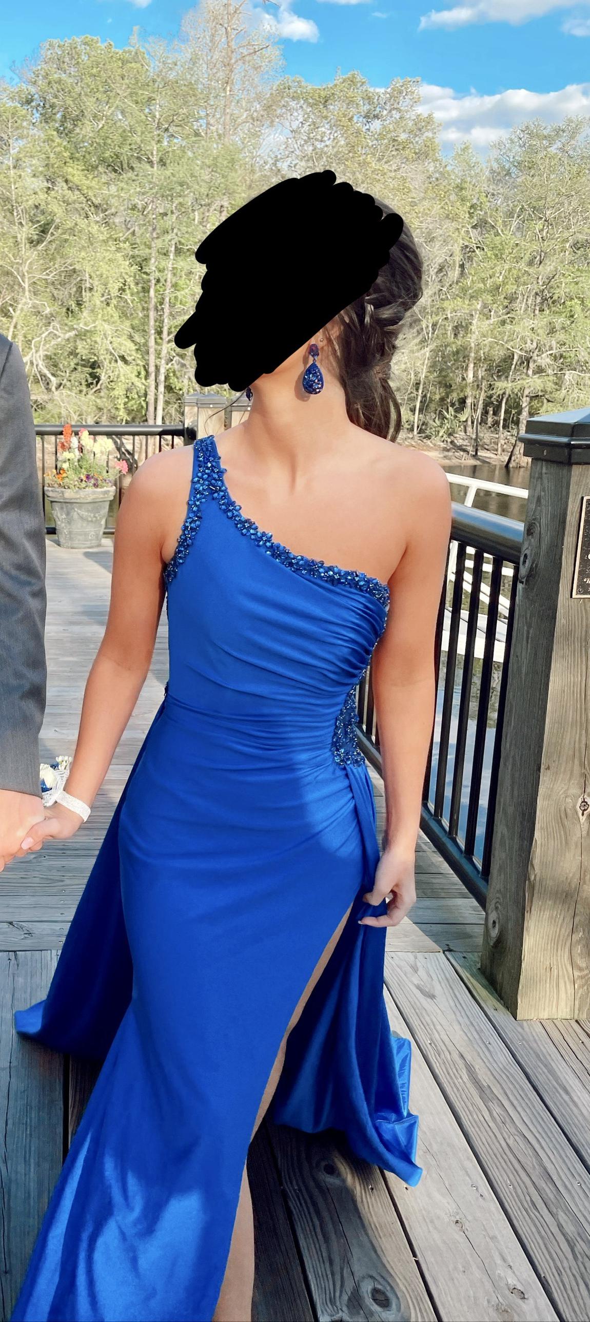 Johnathan Kayne Size 0 Prom Blue Side Slit Dress on Queenly