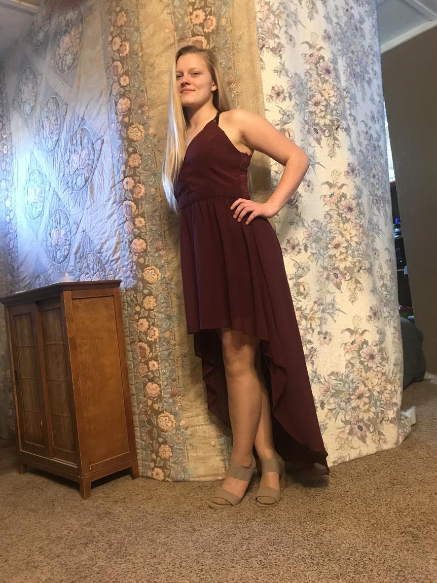 Size 2 Burgundy Red A-line Dress on Queenly