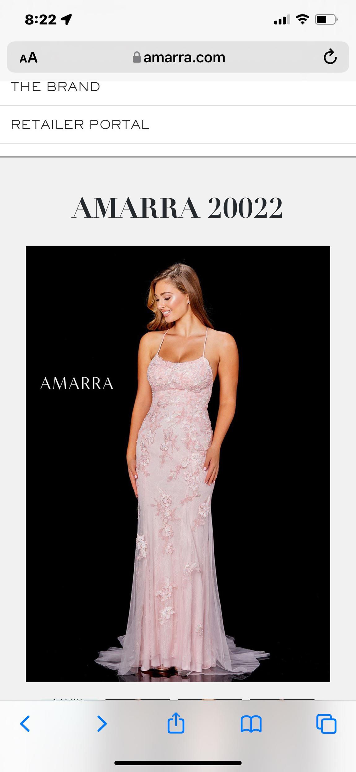 Amarra Size 0 Pink Dress With Train on Queenly