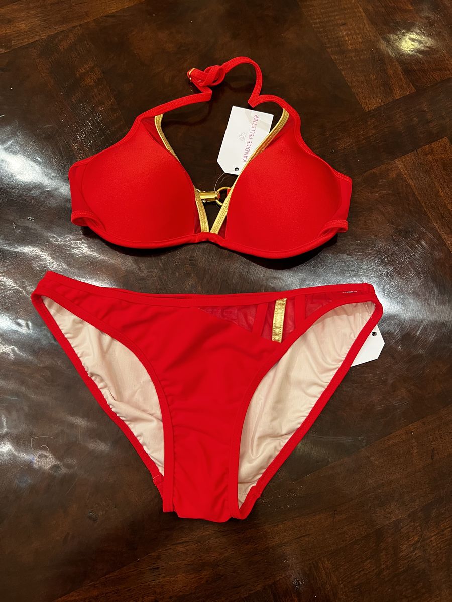 Kandice Pelletier Swimwear Size 2 Pageant Red Formal Jumpsuit on Queenly