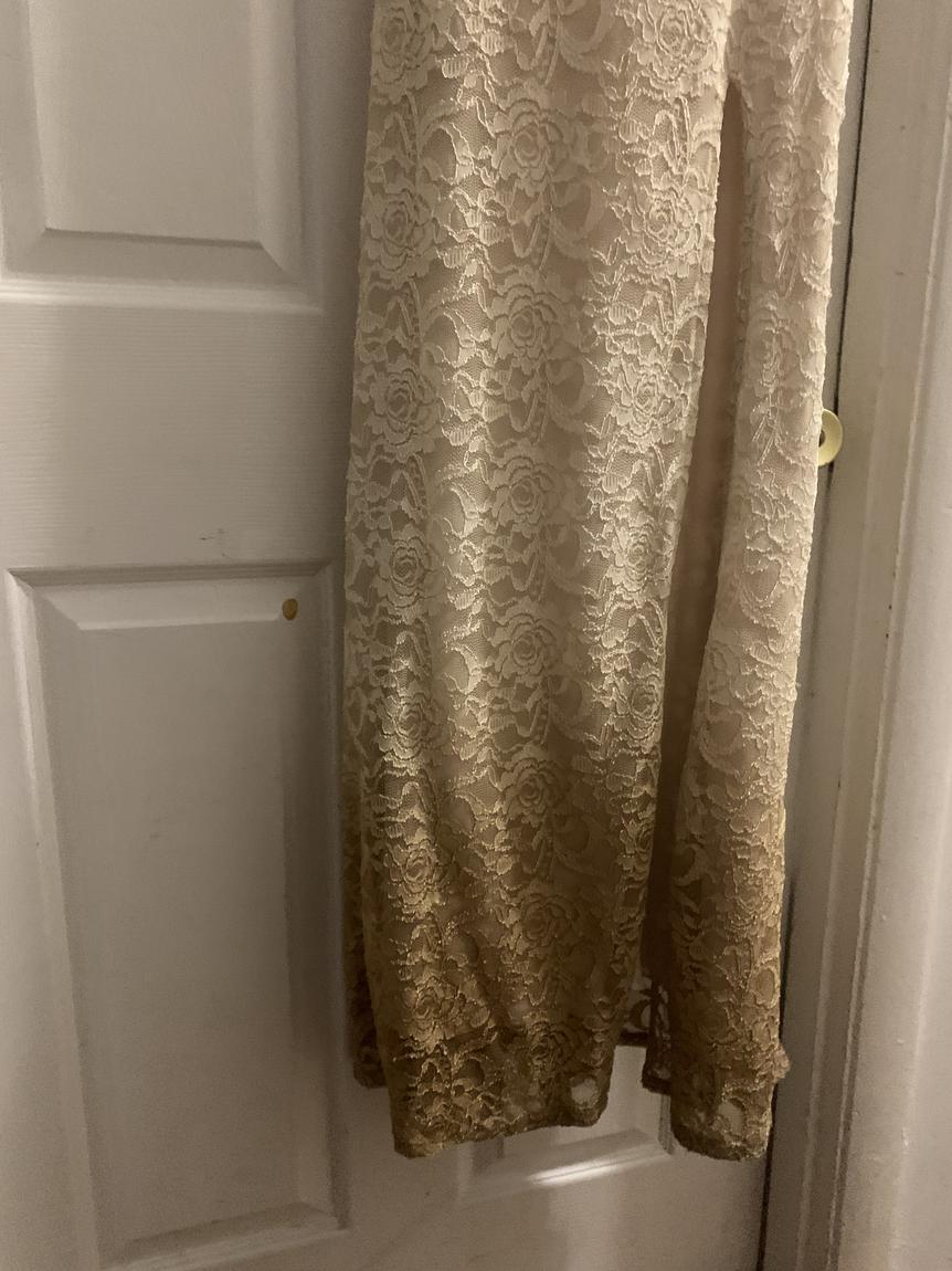 Girls Size 3 Gold Side Slit Dress on Queenly