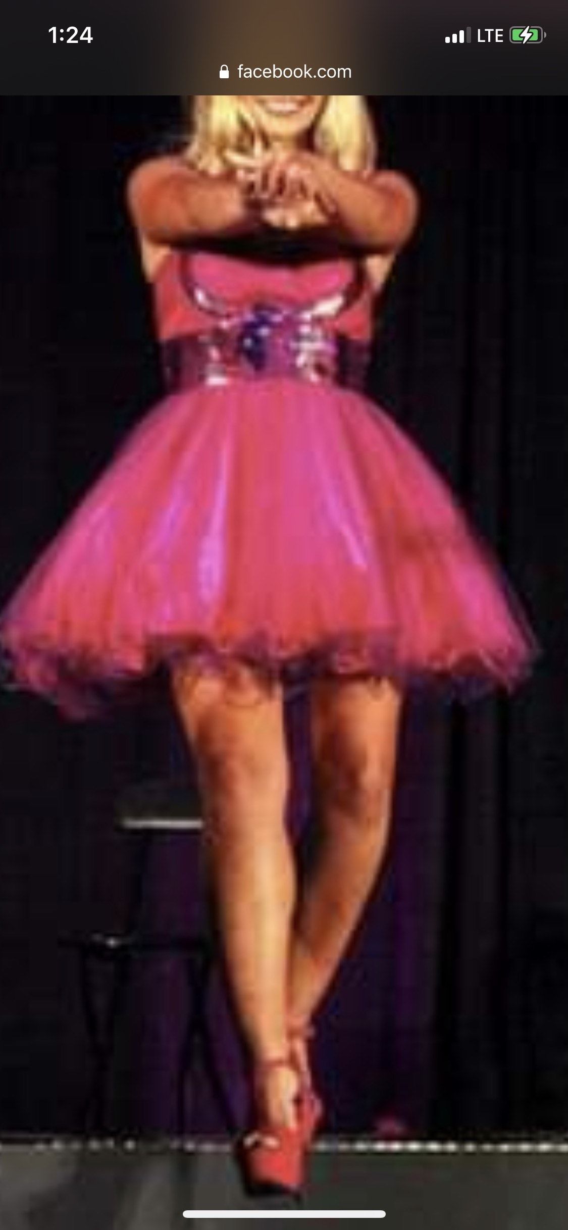 Size 4 Homecoming Sequined Pink Cocktail Dress on Queenly