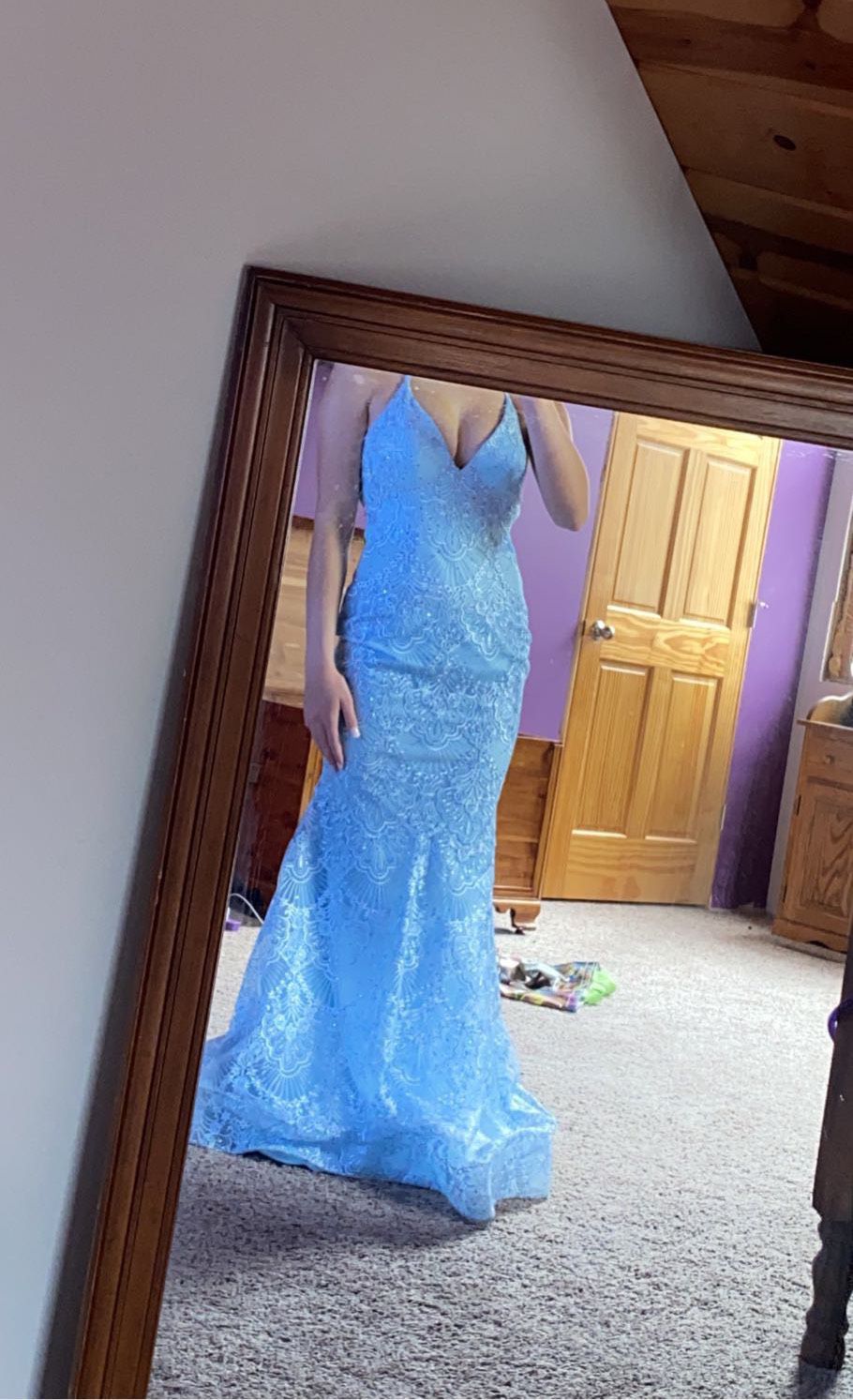 Size 2 Blue Mermaid Dress on Queenly