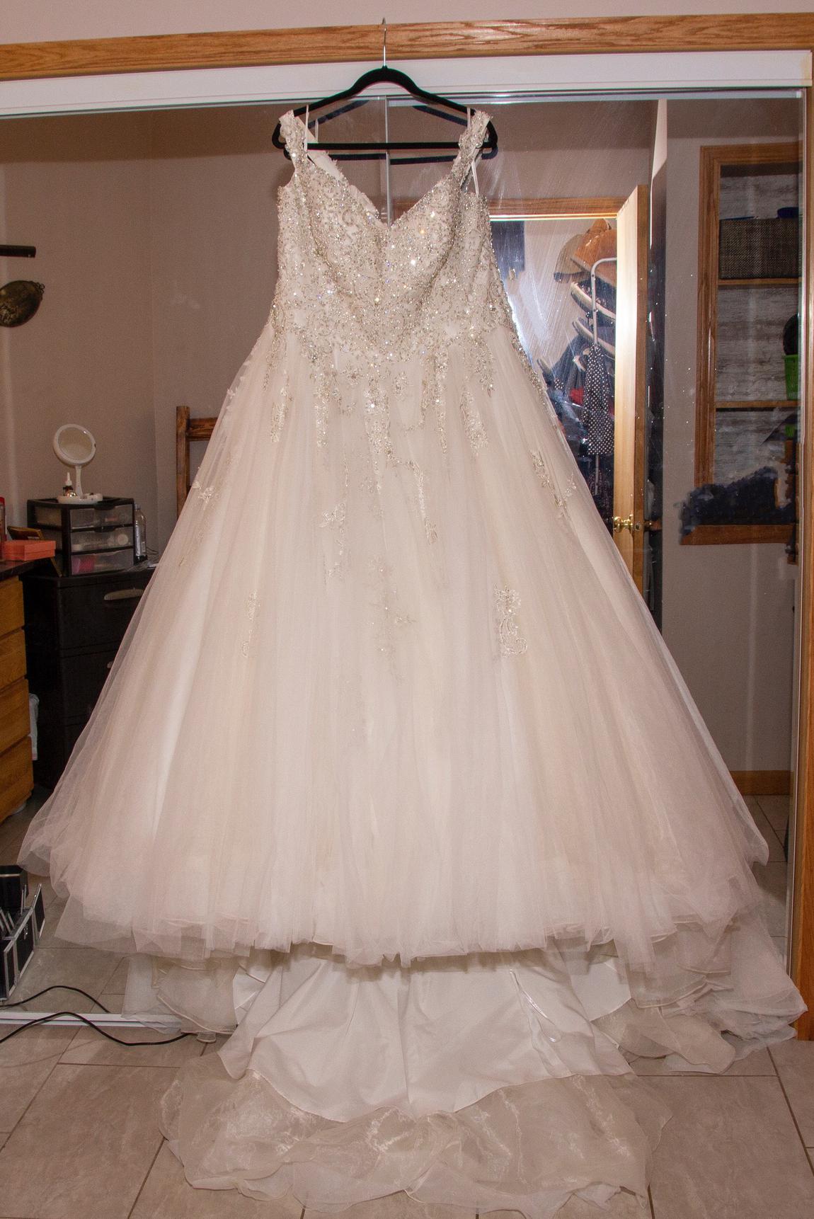 Plus Size 26 White Ball Gown on Queenly