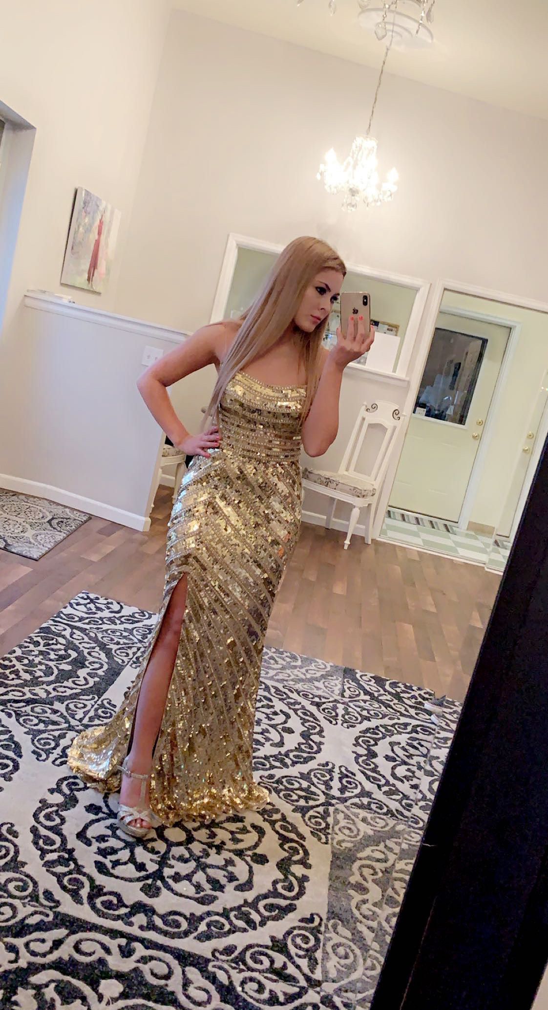 Sherri Hill Size 0 Prom Gold Mermaid Dress on Queenly