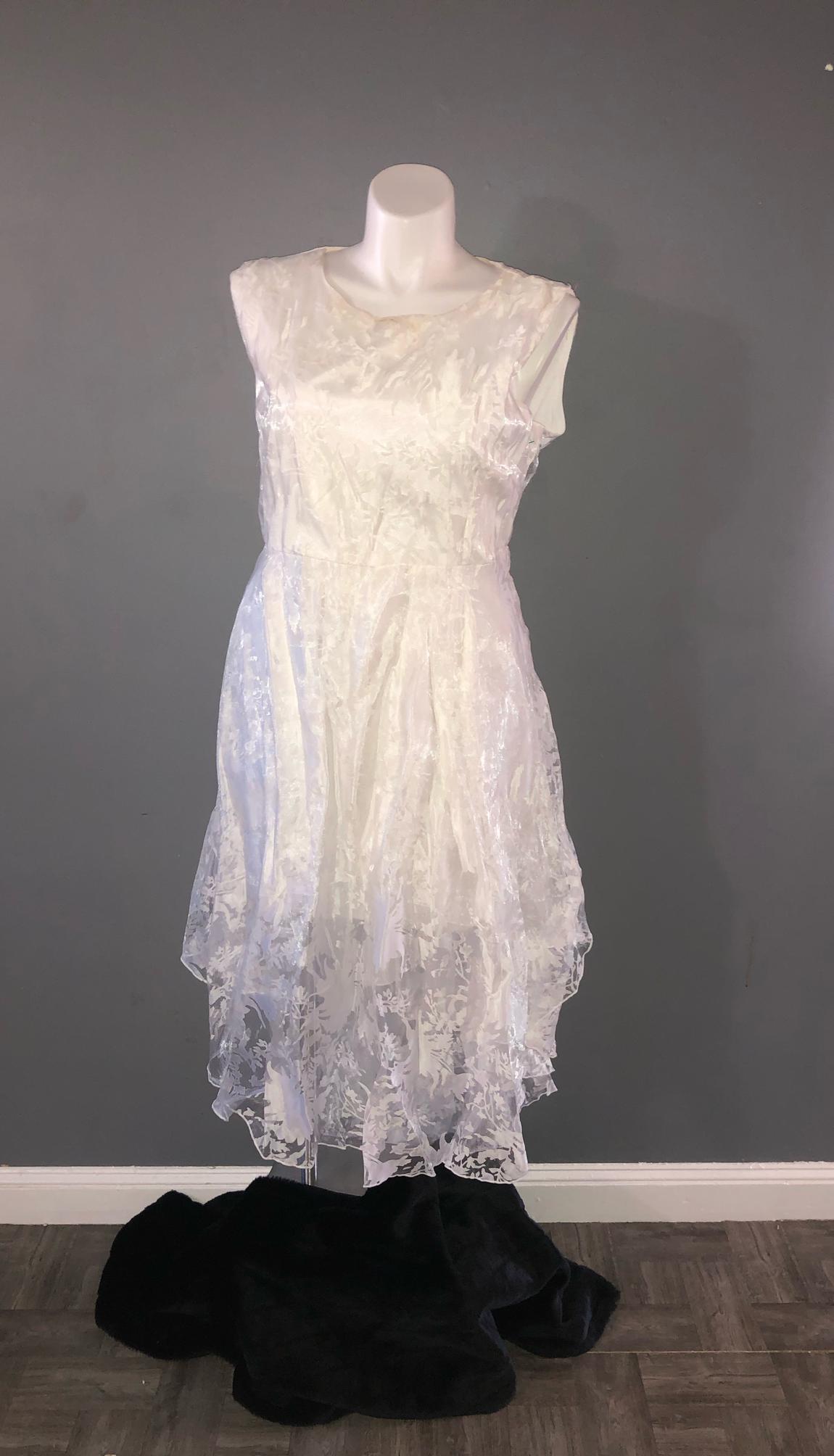 Plus Size 22 Sheer White A-line Dress on Queenly
