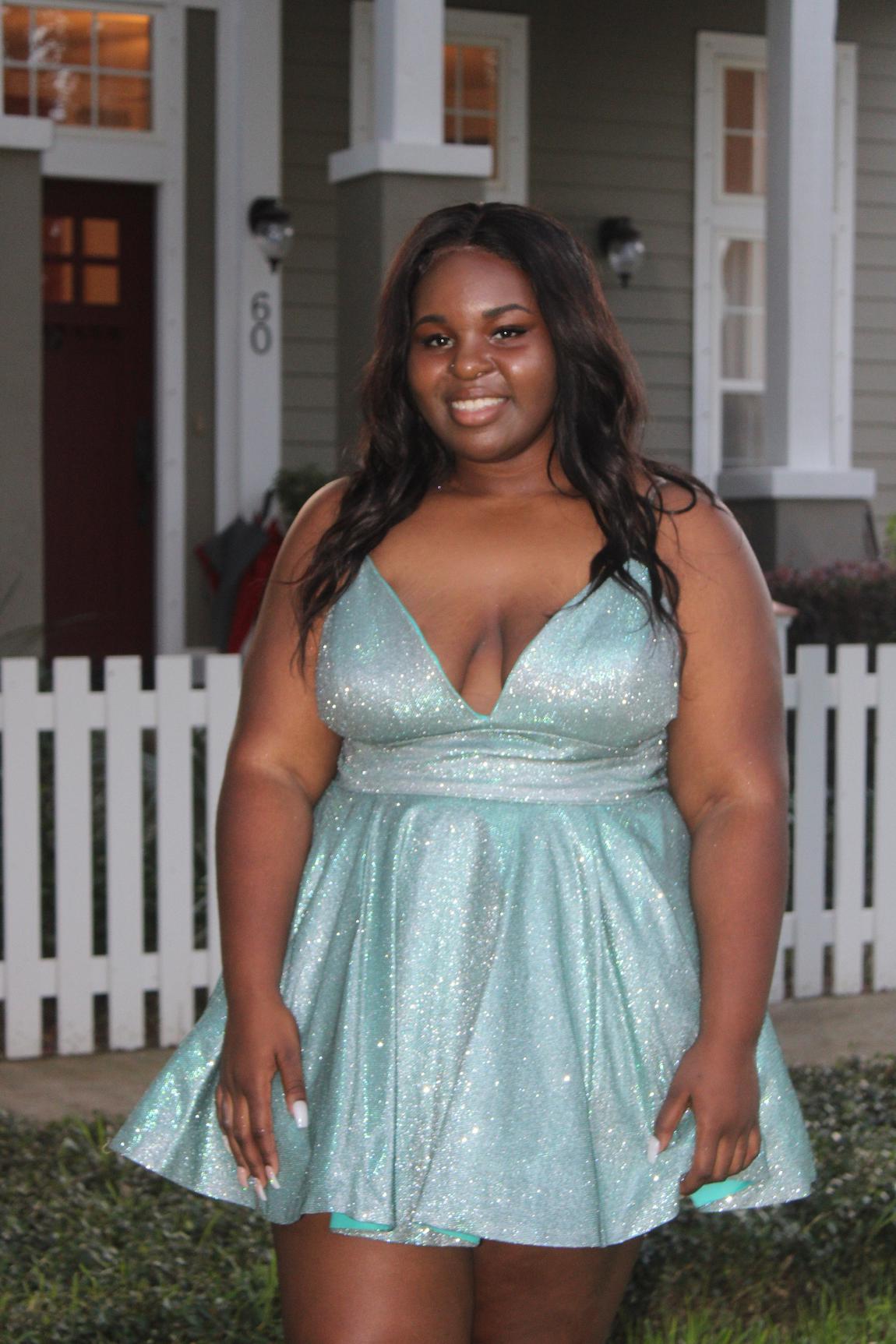 Sherri Hill Plus Size 18 Homecoming Light Blue A-line Dress on Queenly