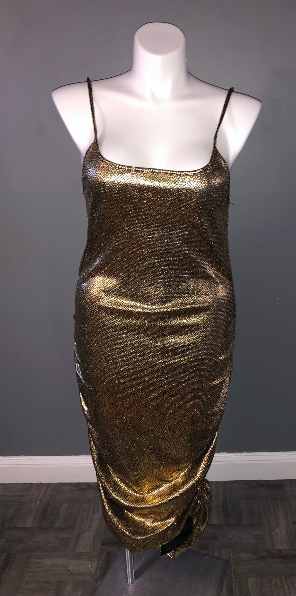 Plus Size 22 Gold Cocktail Dress on Queenly