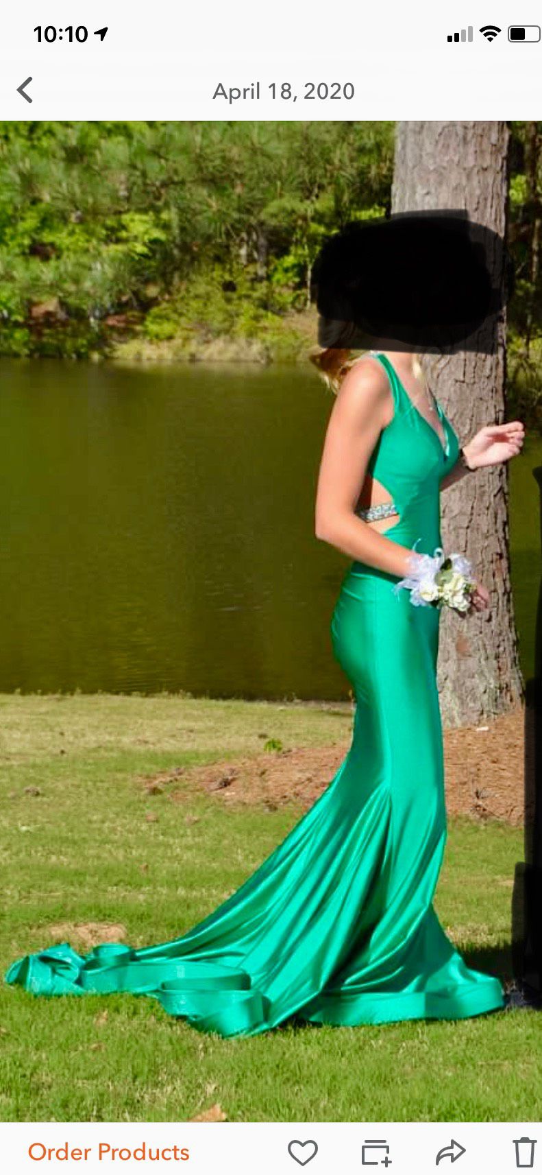 Size 00 Prom Sequined Emerald Green Mermaid Dress on Queenly