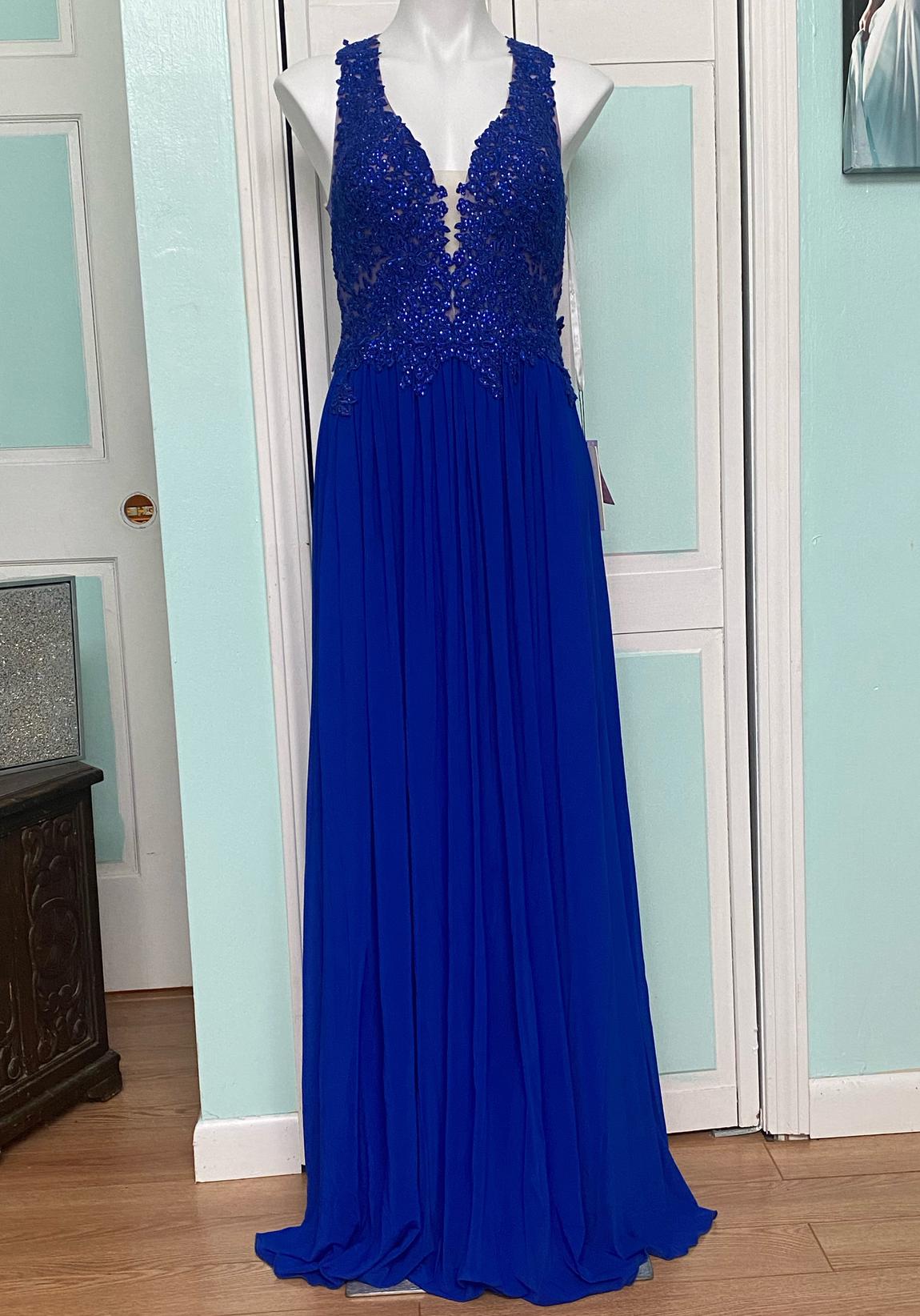 Jovani Size 10 Prom Royal Blue A-line Dress on Queenly