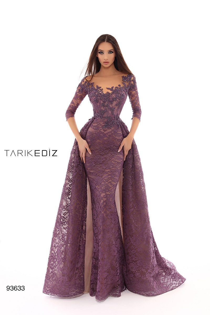 Tarik Ediz Size 2 Purple Dress With Train on Queenly