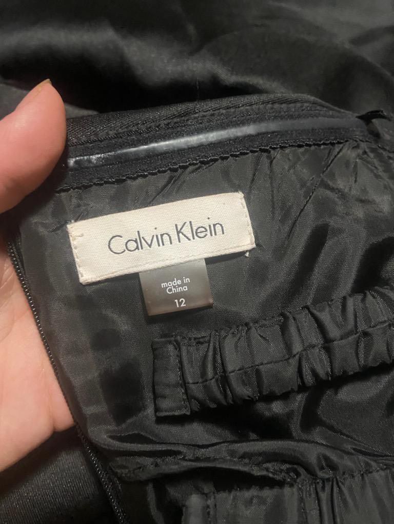 Calvin Klein Size 12 Black A-line Dress on Queenly