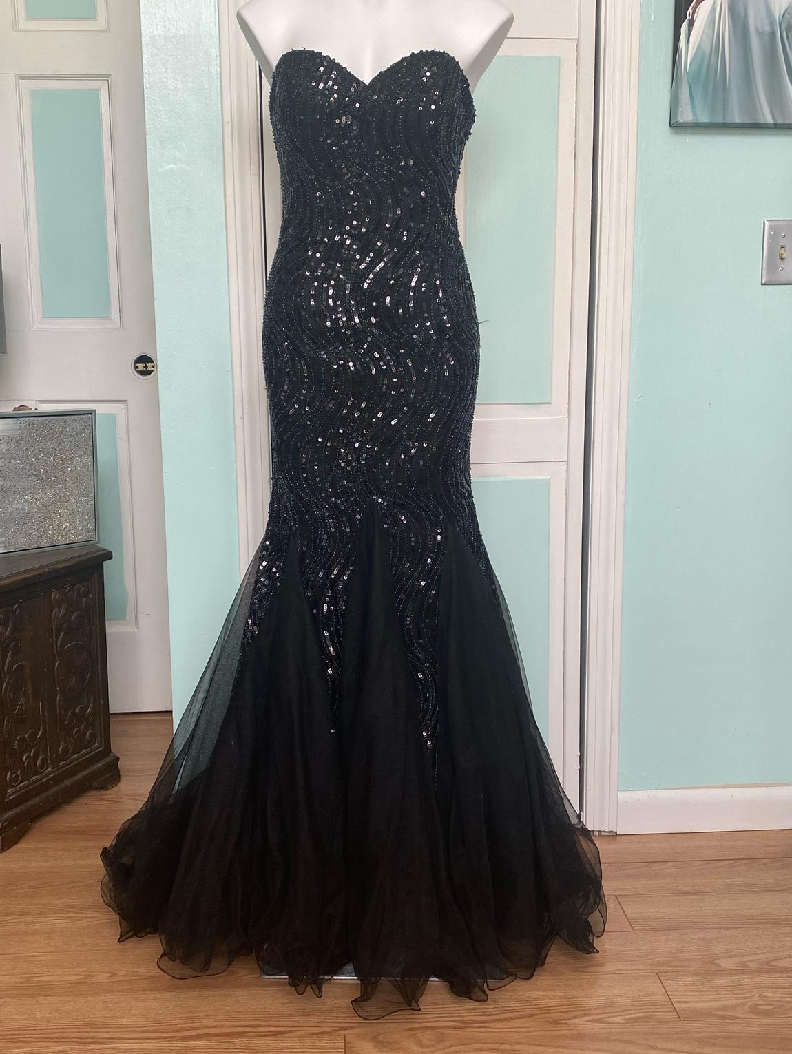 Blush Prom Size 12 Prom Black Mermaid Dress on Queenly