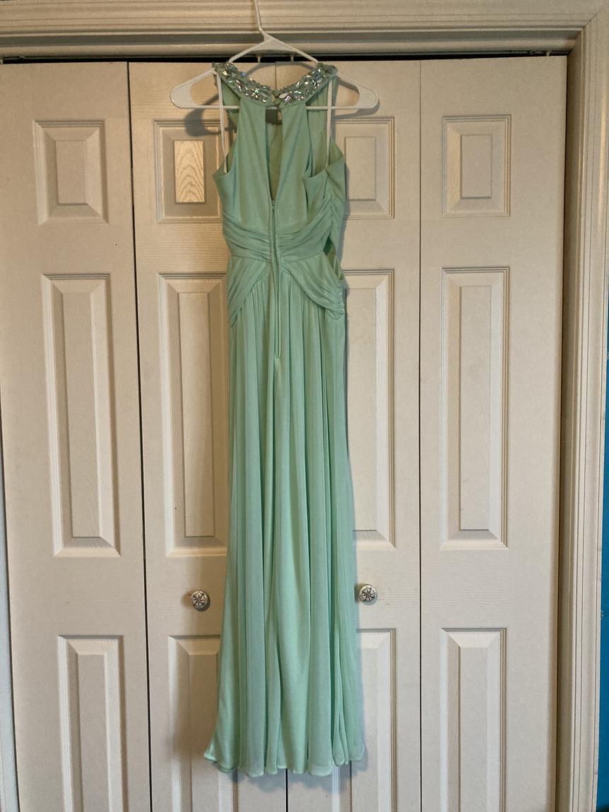 Size 2 Prom Sequined Light Green Floor Length Maxi on Queenly