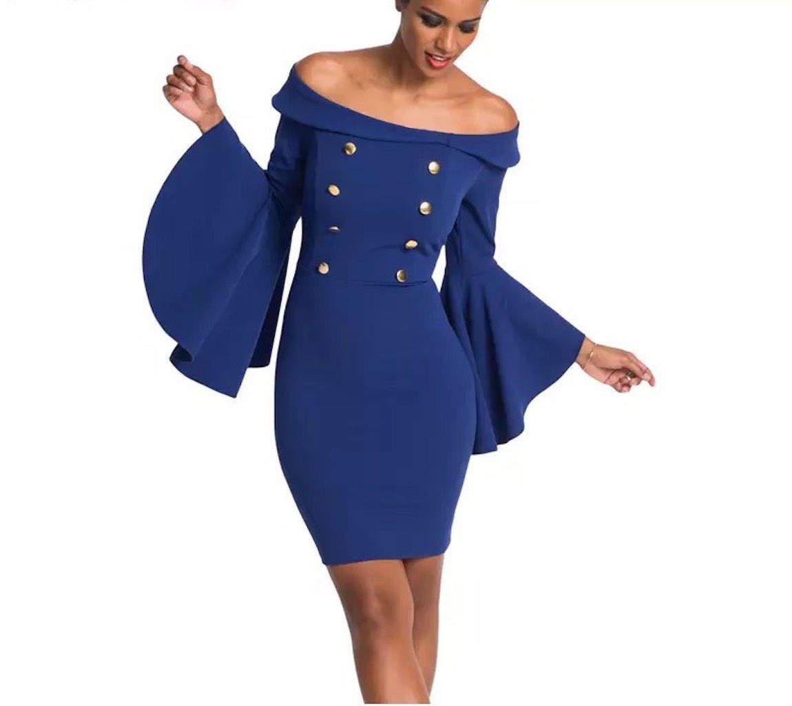 Size 10 Homecoming Long Sleeve Royal Blue Cocktail Dress on Queenly
