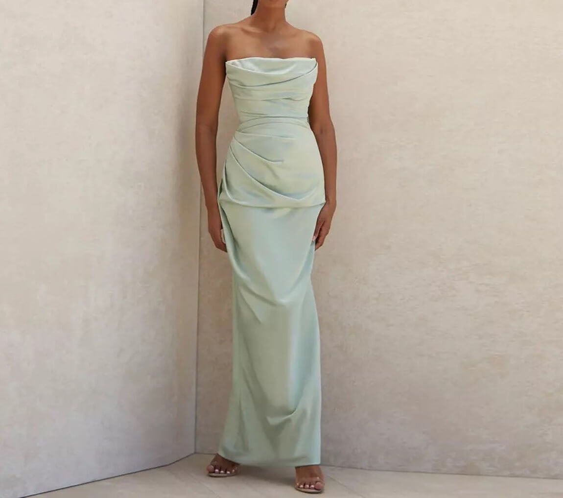 Size 4 Bridesmaid Strapless Light Blue Cocktail Dress on Queenly