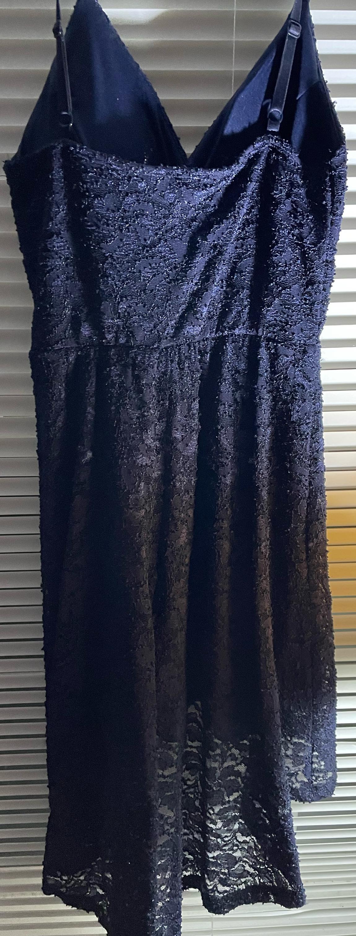Size 2 Homecoming Sequined Navy Blue Floor Length Maxi on Queenly