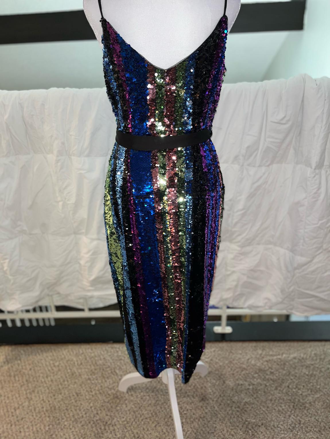 Aidan Mattox Size 2 Sequined Multicolor Cocktail Dress on Queenly
