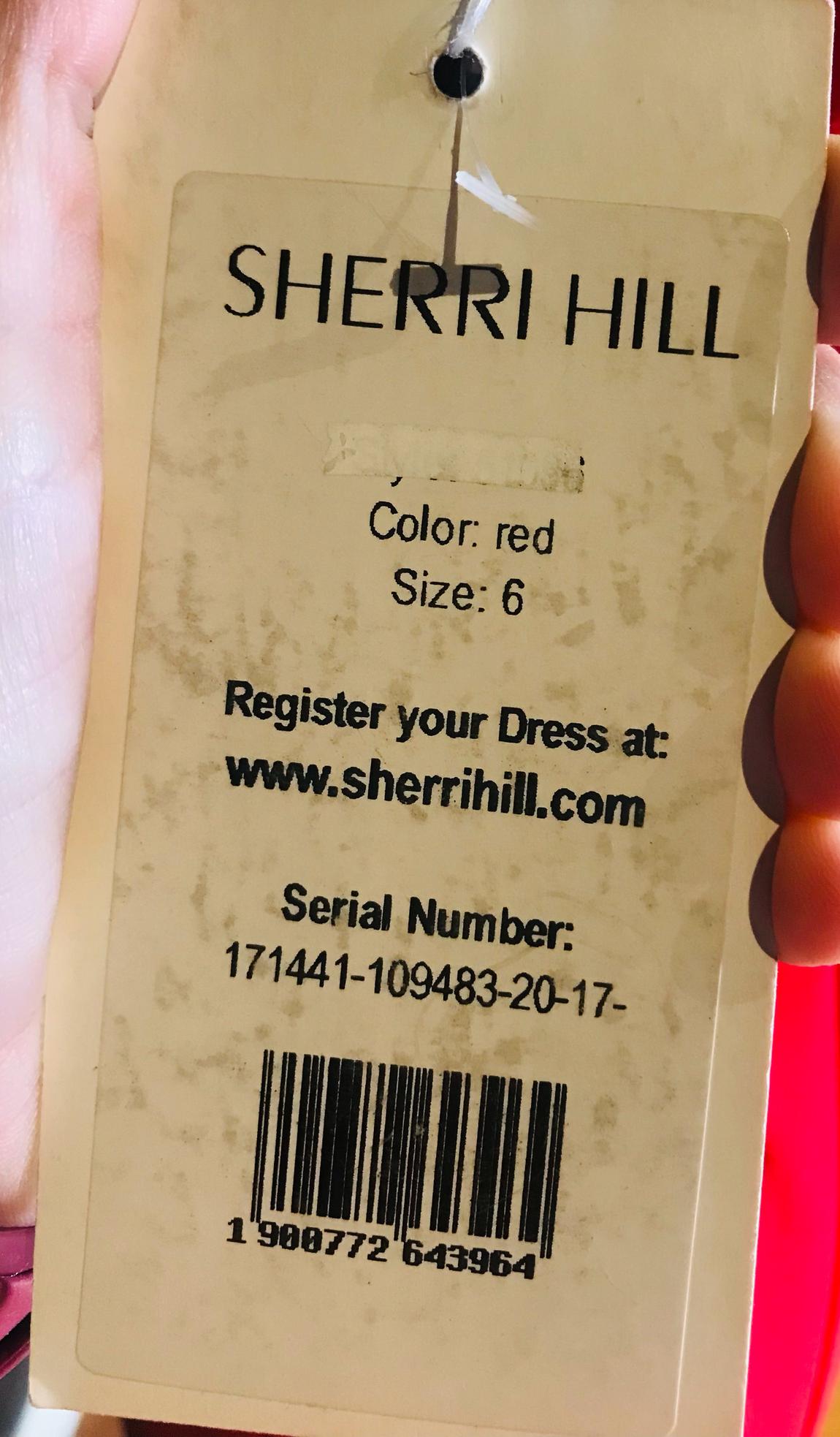 Sherri Hill Size 6 Prom Plunge Lace Red Floor Length Maxi on Queenly