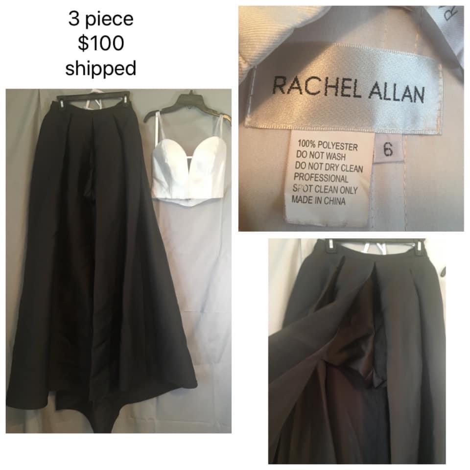 Rachel Allan Size 6 Prom Black Side Slit Dress on Queenly