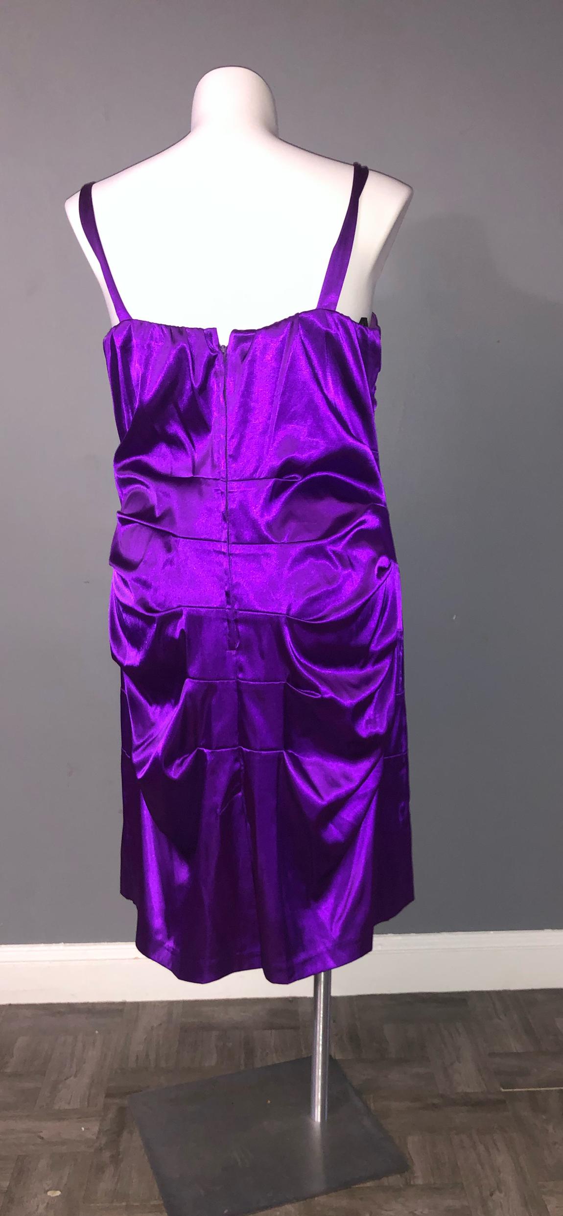 Plus Size 22 Sequined Purple Cocktail Dress on Queenly