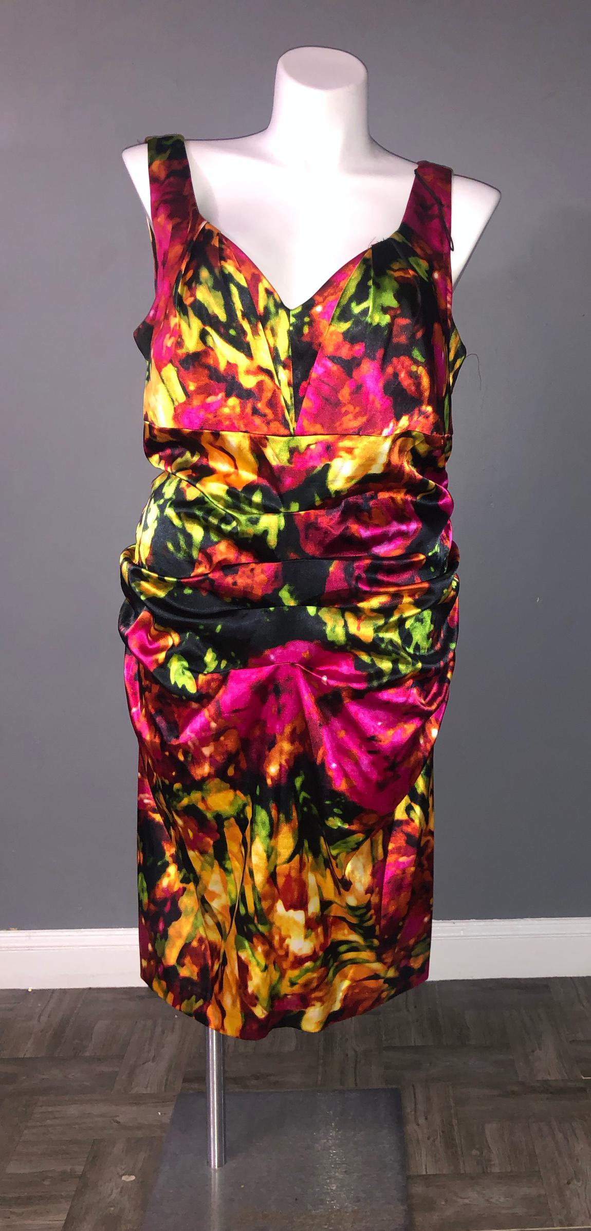 Plus Size 18 Multicolor Cocktail Dress on Queenly