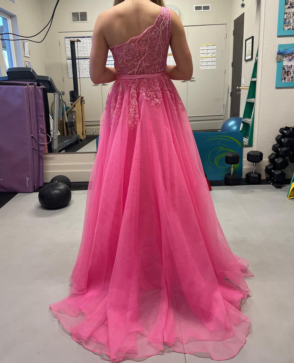 Sherri Hill Size 6 Sequined Hot Pink Ball Gown on Queenly