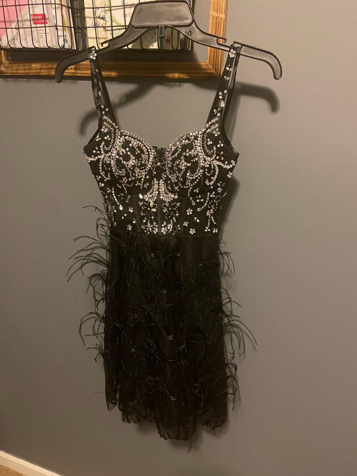 B Darling gown size 1/2 Size 2 Homecoming Sheer Black Cocktail Dress on Queenly