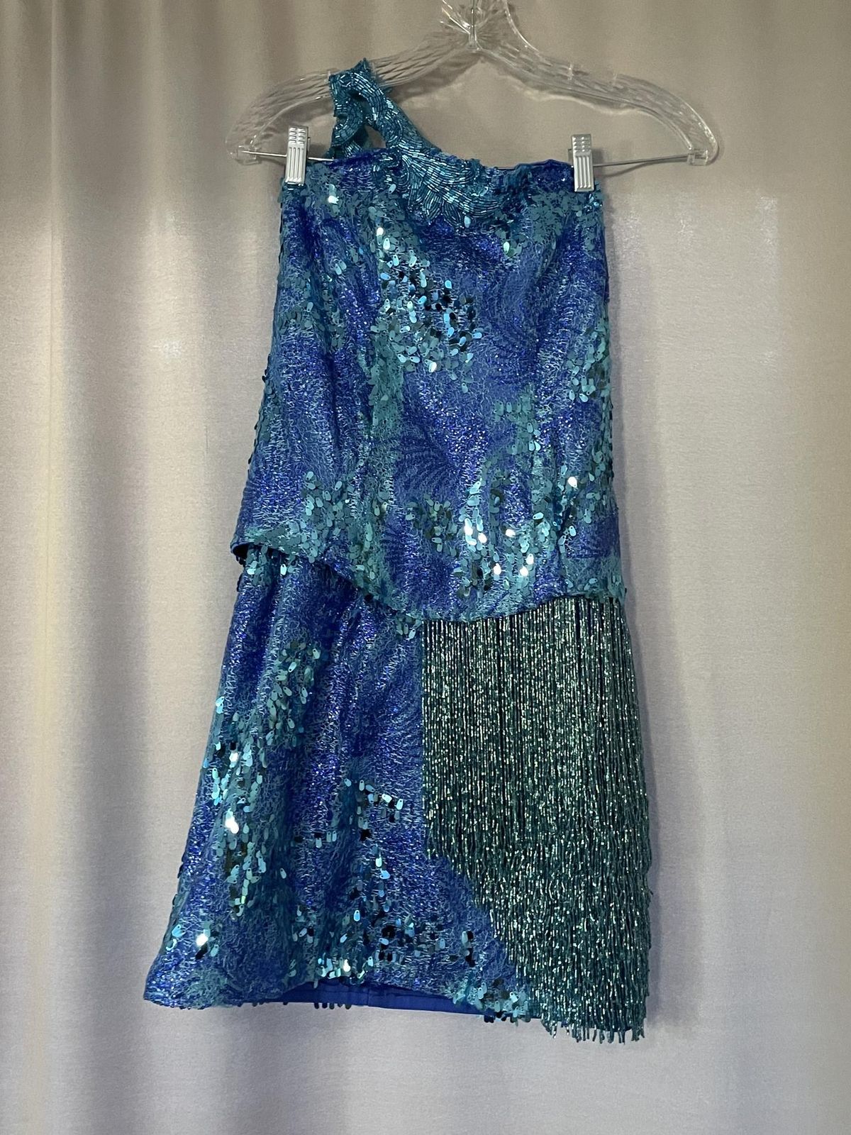 Custom! Size 4 Homecoming One Shoulder Blue Cocktail Dress on Queenly