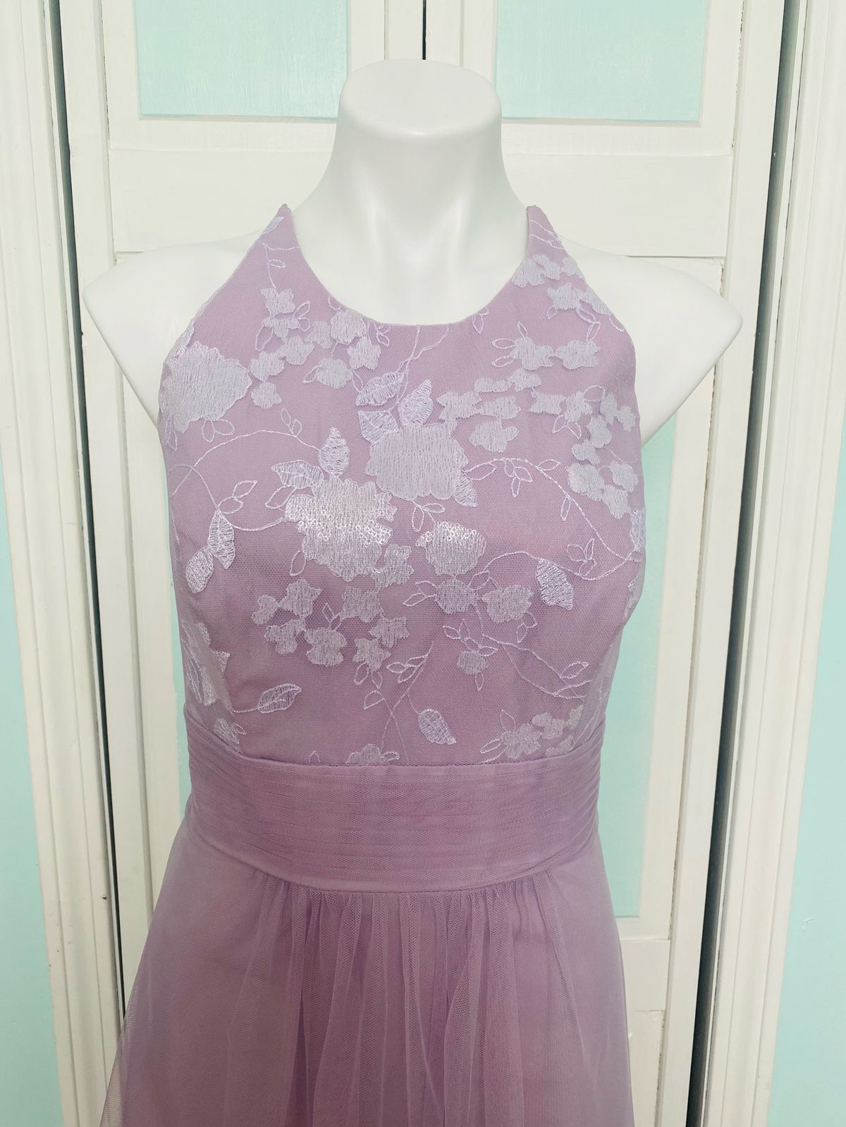 Size 12 Prom Sequined Purple A-line Dress on Queenly