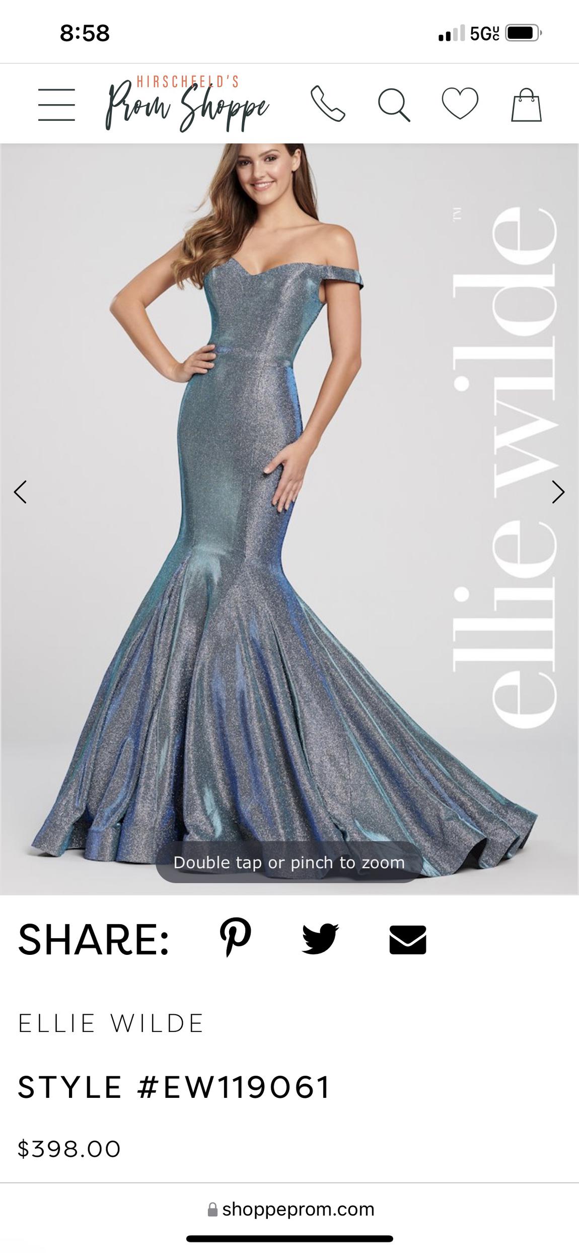 Style EW119061 Ellie Wilde Size 6 Prom Multicolor Mermaid Dress on Queenly