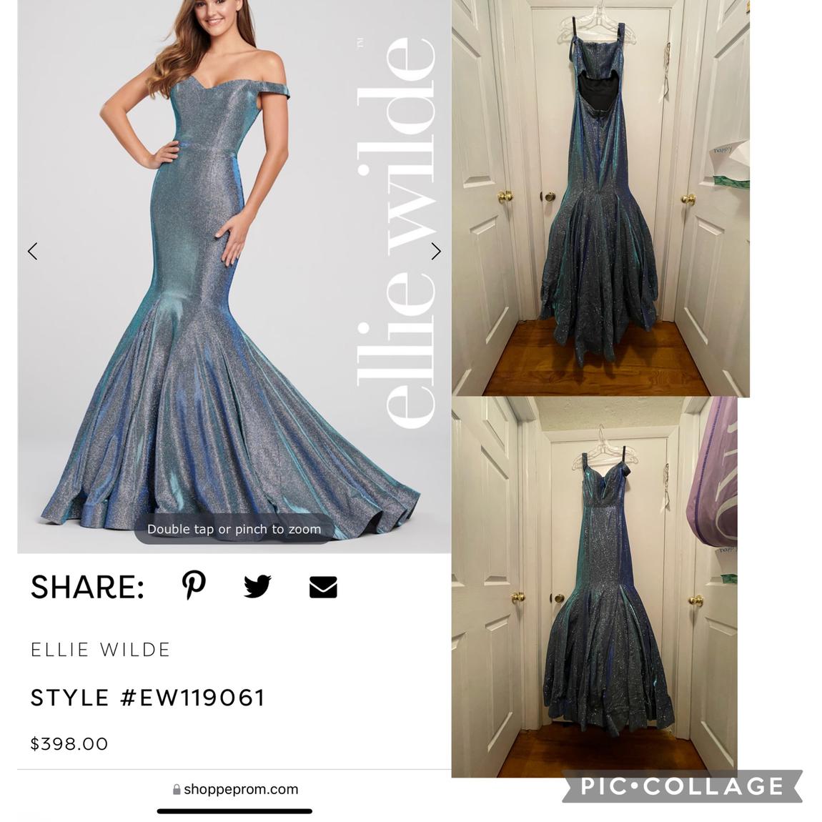 Style EW119061 Ellie Wilde Size 6 Prom Multicolor Mermaid Dress on Queenly