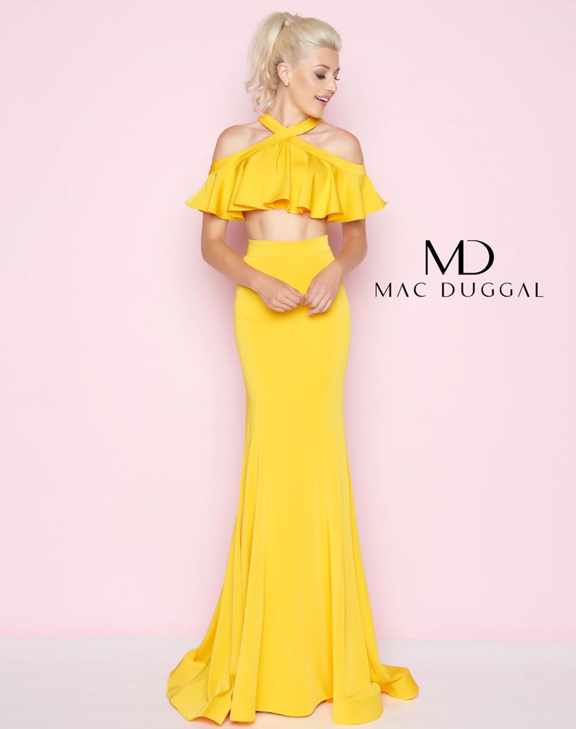 Mac Duggal Size 4 Fun Fashion Yellow Floor Length Maxi on Queenly