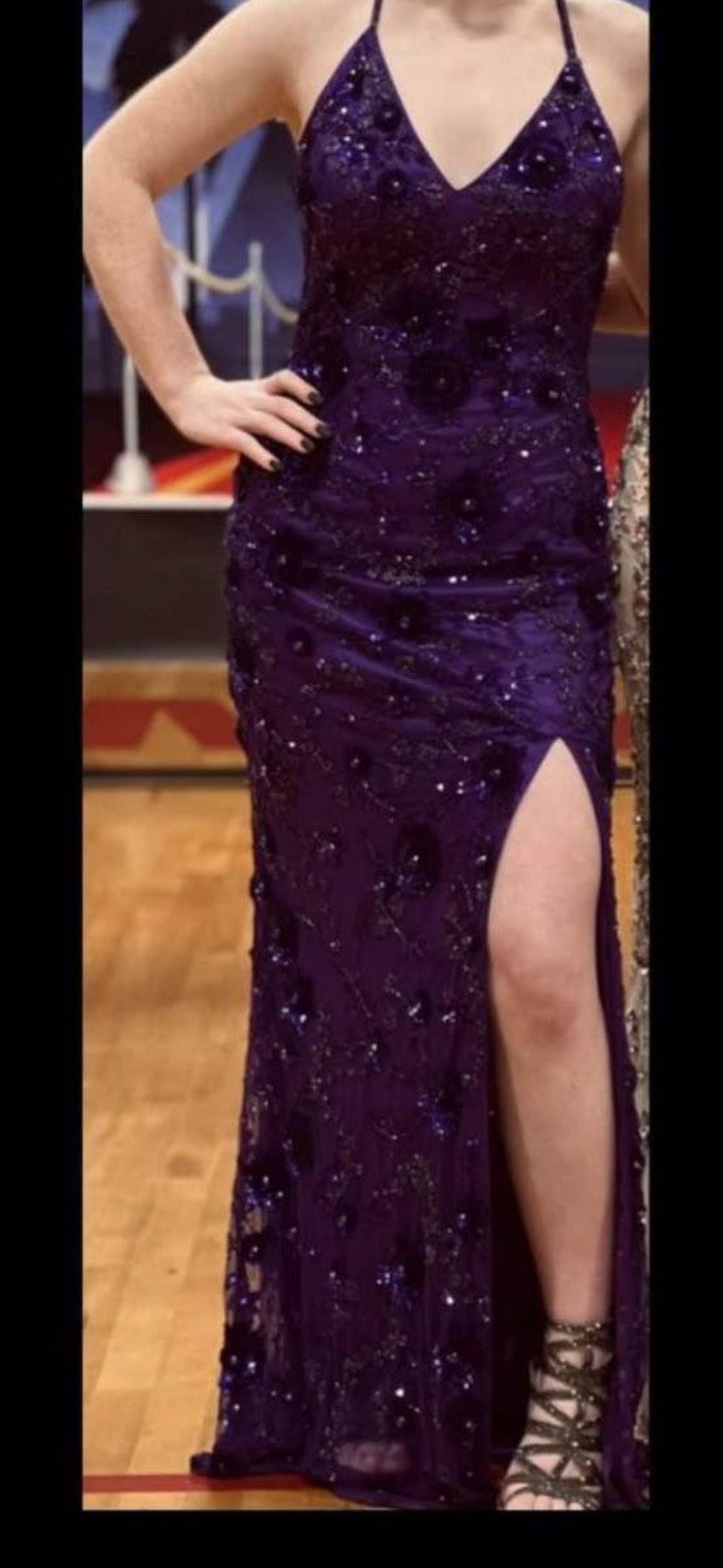 Size 4 Purple Side Slit Dress on Queenly