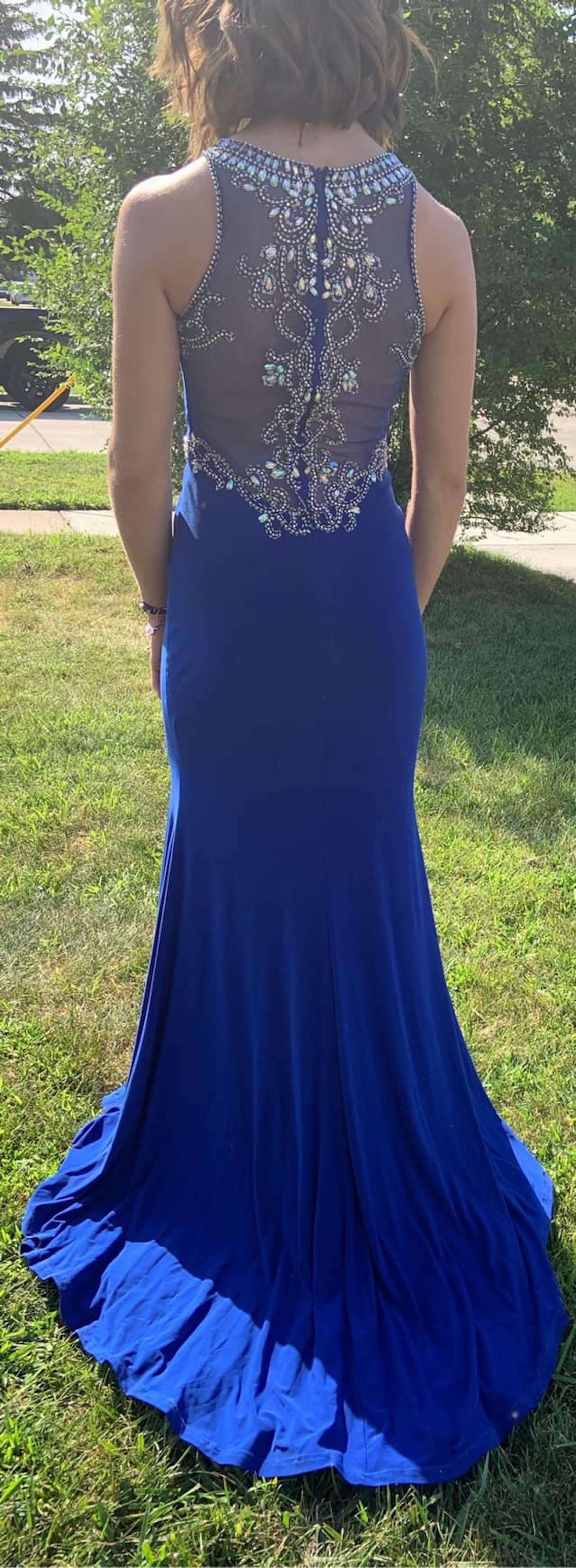 Size 2 Pageant Blue Side Slit Dress on Queenly