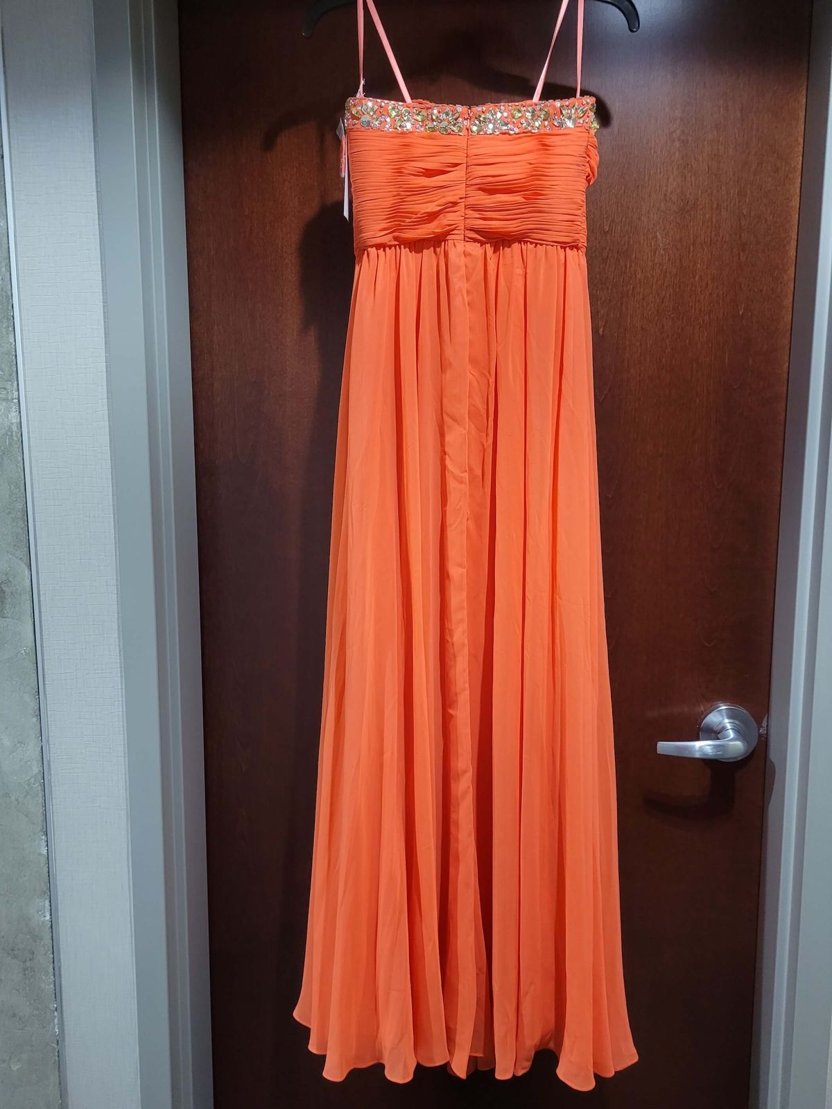Style 40044 Jovani Size 4 Prom Strapless Coral Floor Length Maxi on Queenly