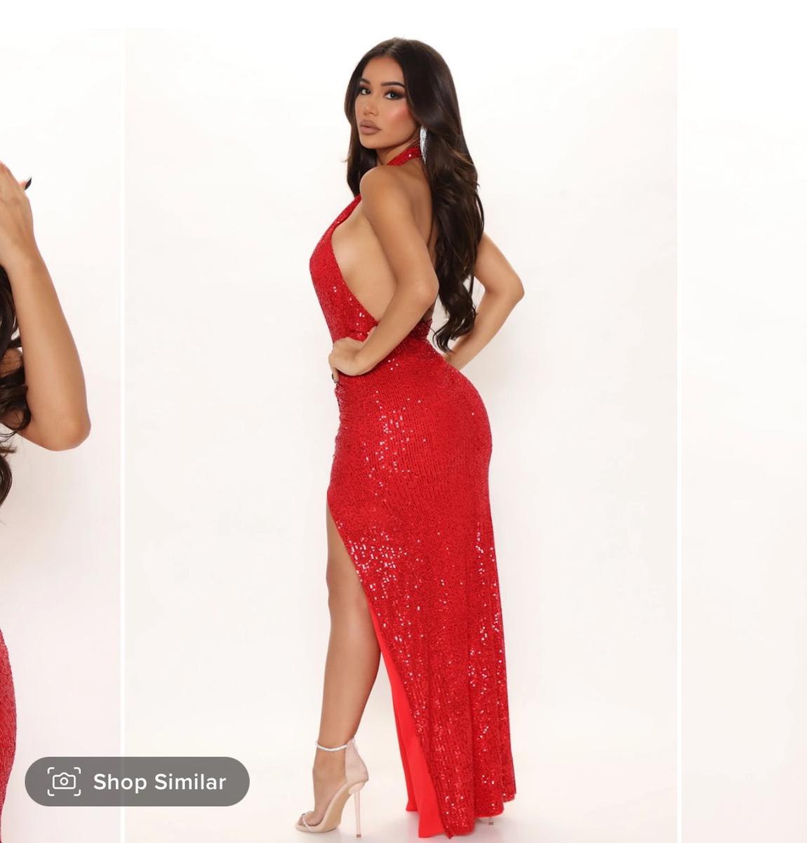 Fashion Nova Size 4 Red Side Slit Dress on Queenly