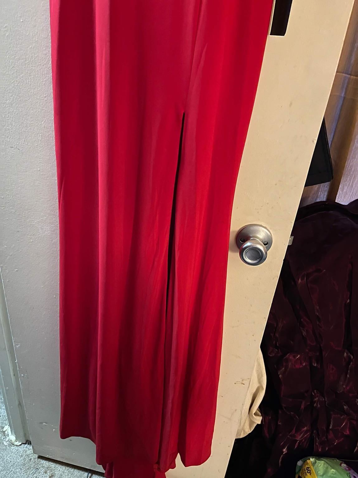 For u dresse Size 8 Prom Red Floor Length Maxi on Queenly