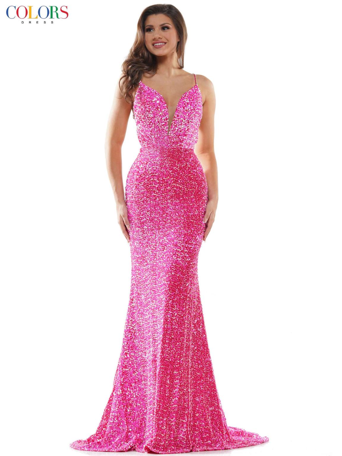 Style 2459 Colors Size 2 Hot Pink Floor Length Maxi on Queenly