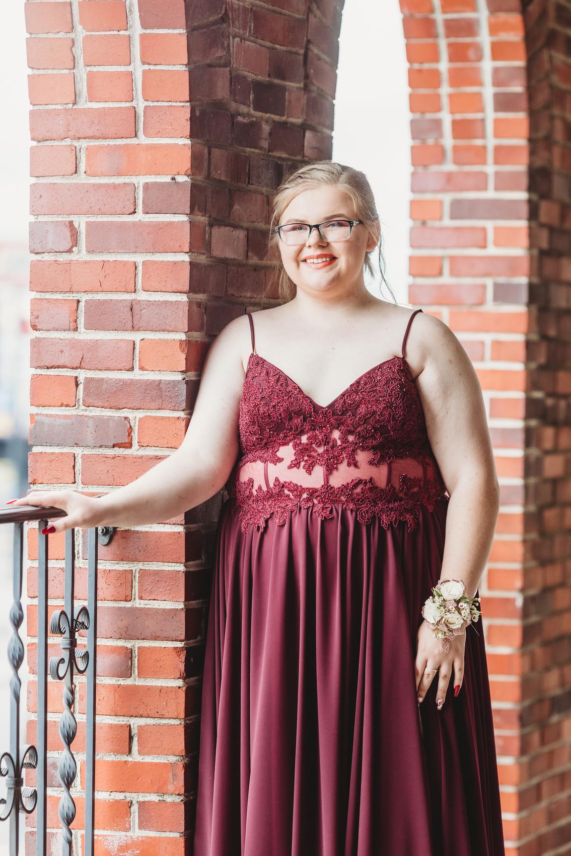 Plus Size 22 Lace Red A-line Dress on Queenly