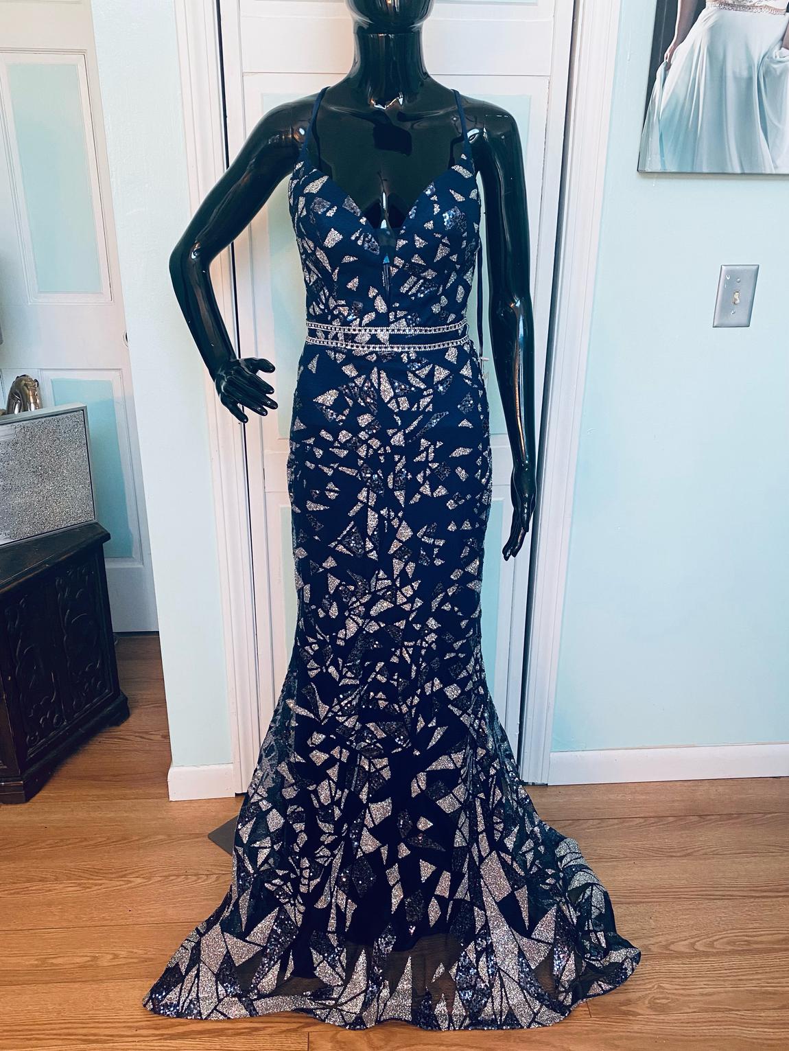 Clarisse Size 6 Prom Navy Blue Mermaid Dress on Queenly