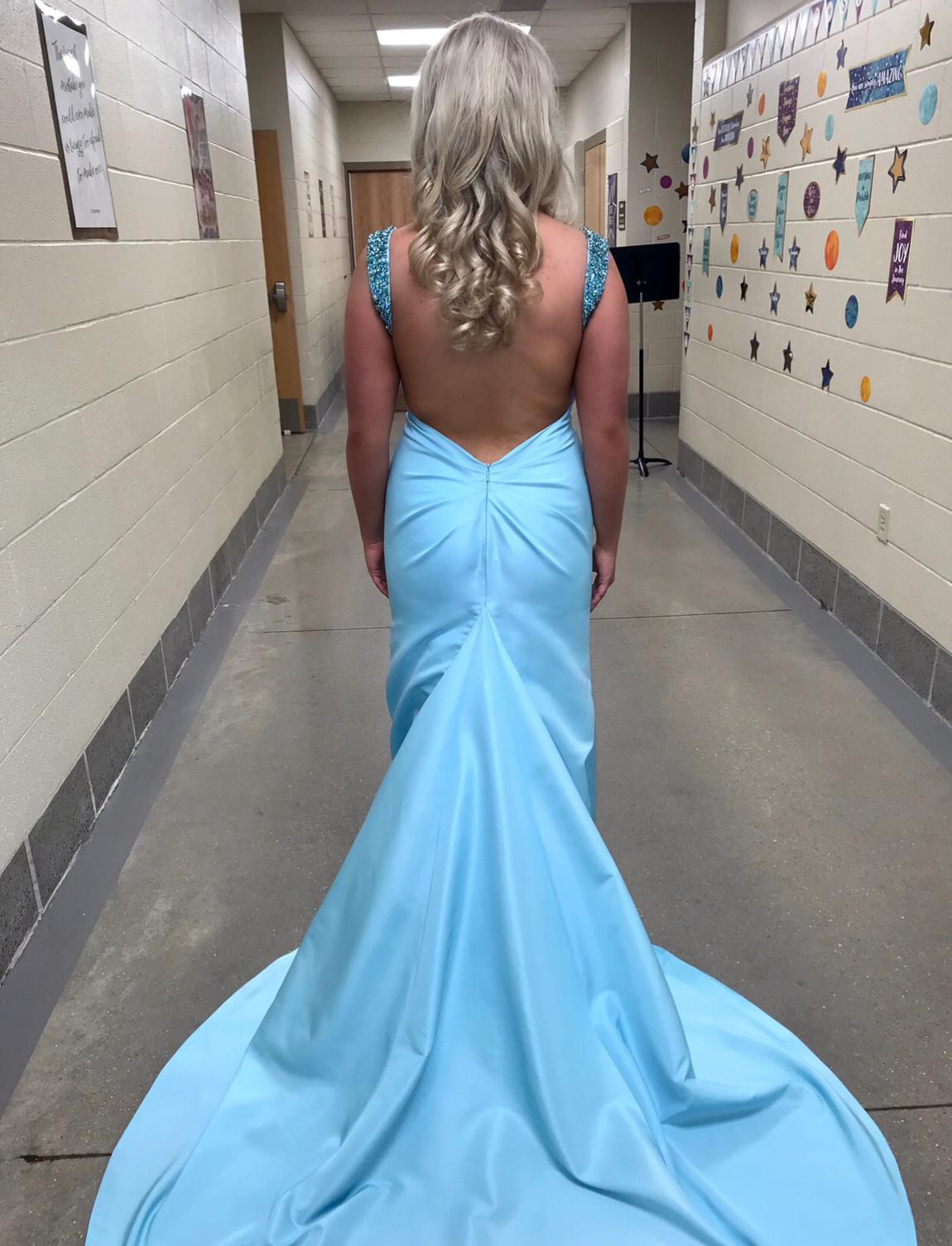 Sherri Hill Size 6 Pageant Blue Mermaid Dress on Queenly