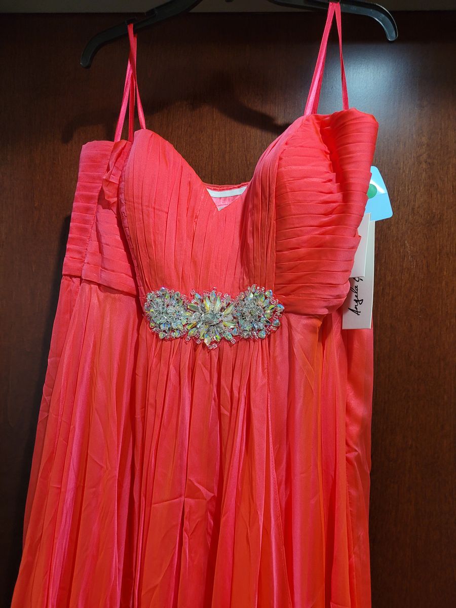 Style 20137 Angela and Alison Plus Size 22 Bridesmaid Sequined Hot Pink A-line Dress on Queenly