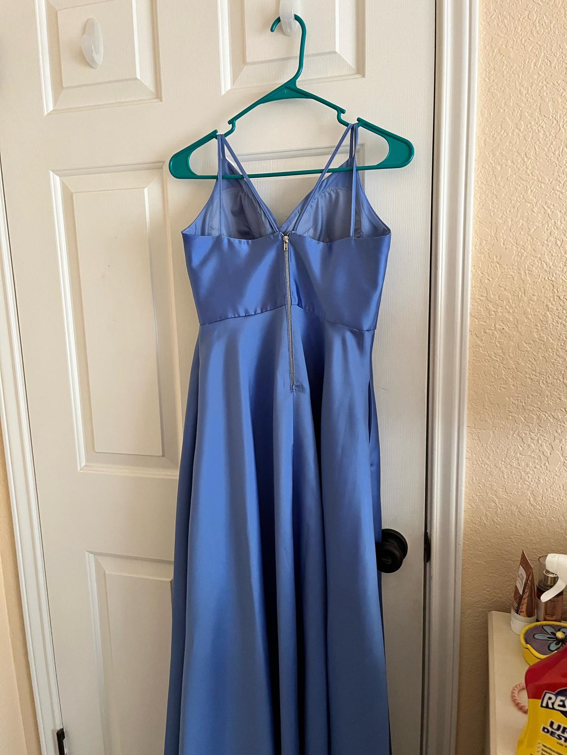 Size 4 Prom Blue A-line Dress on Queenly