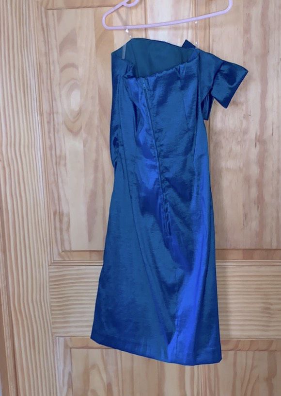 Teeze me Size 2 Pageant Strapless Sequined Turquoise Blue Cocktail Dress on Queenly