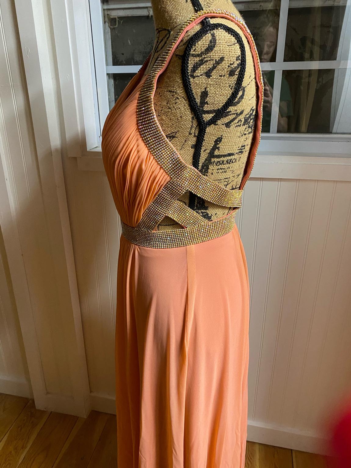 Jovani Size 2 Coral Floor Length Maxi on Queenly