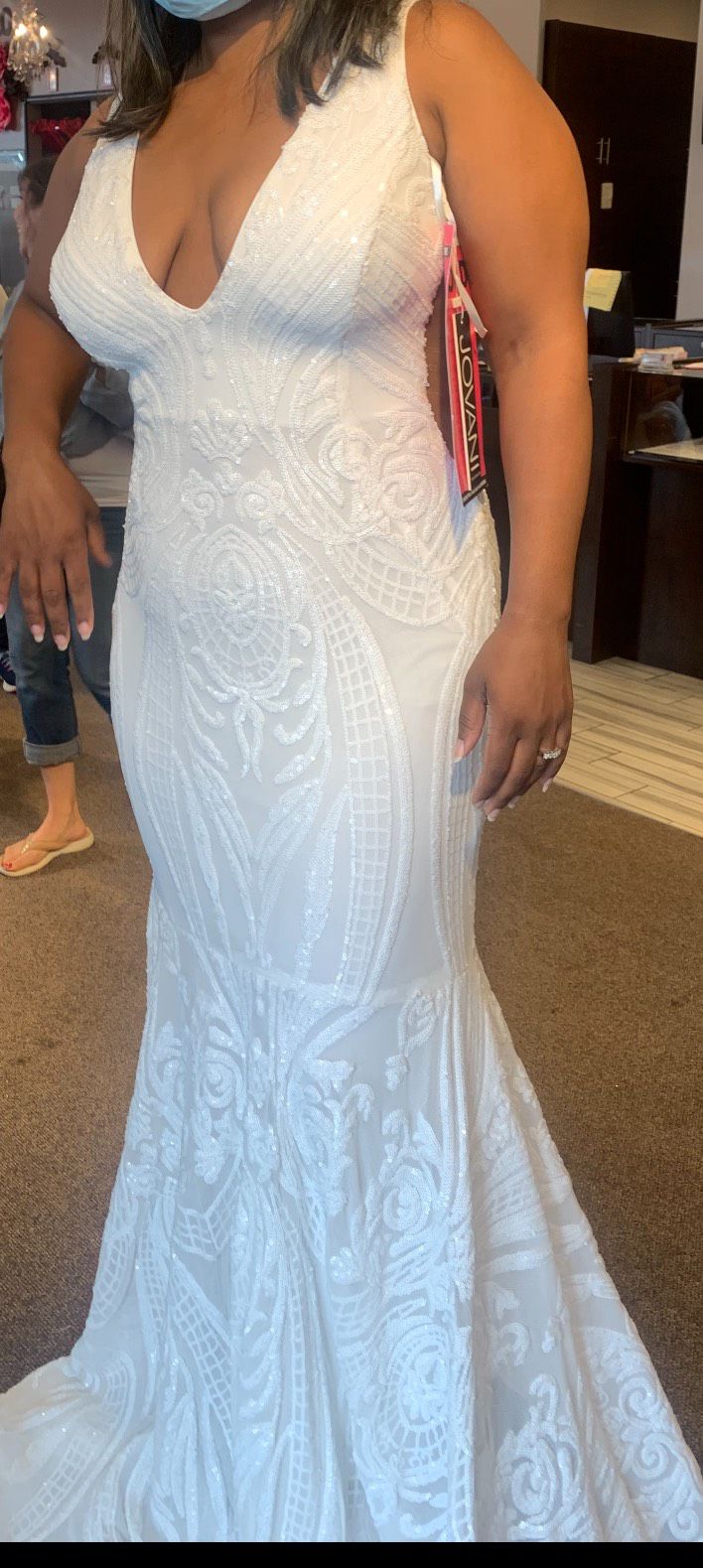 Jovani Size 10 Wedding White Mermaid Dress on Queenly
