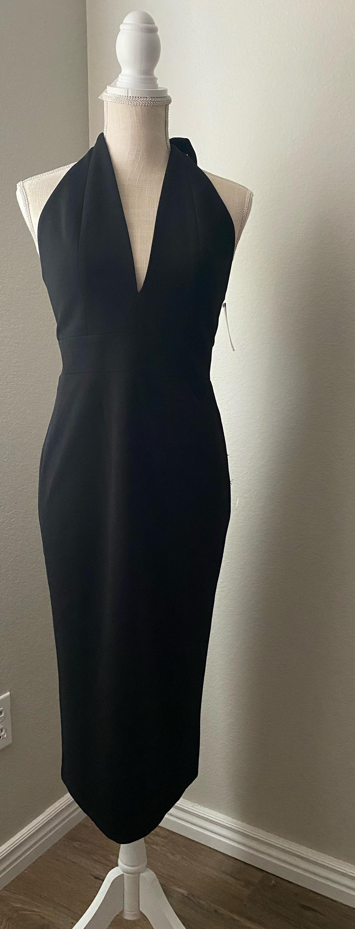 Dress the population Size 6 Plunge Black Cocktail Dress on Queenly