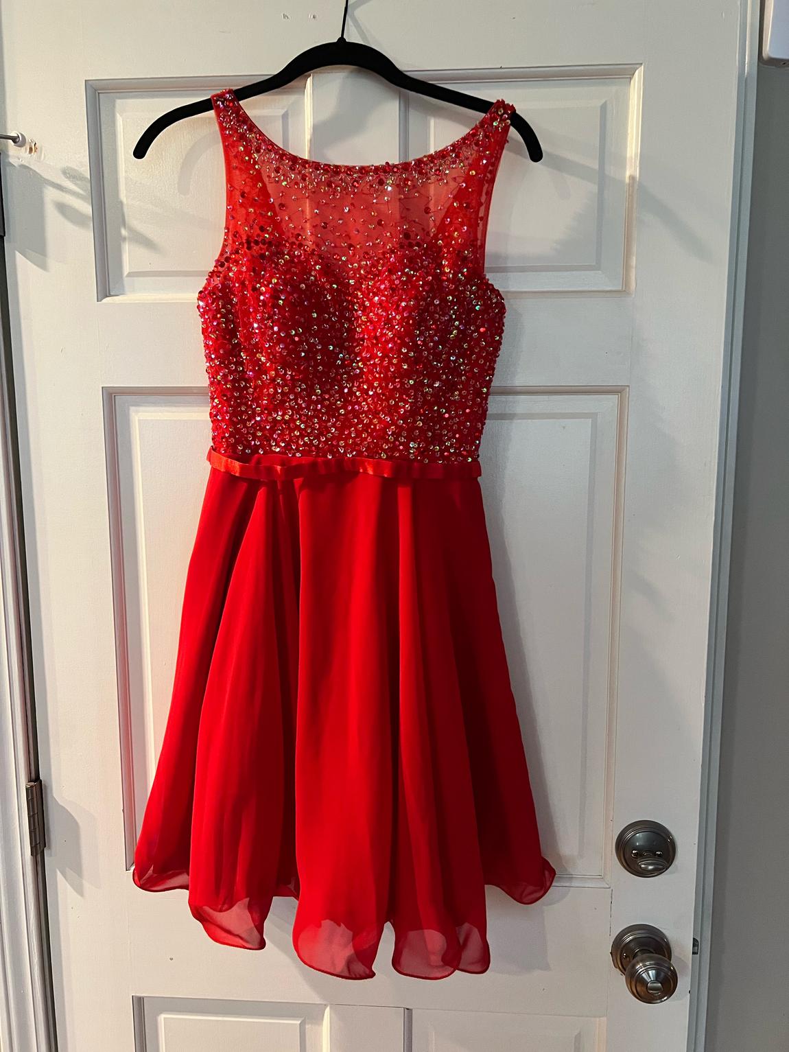 NOX Size 4 Sequined Red A-line Dress on Queenly