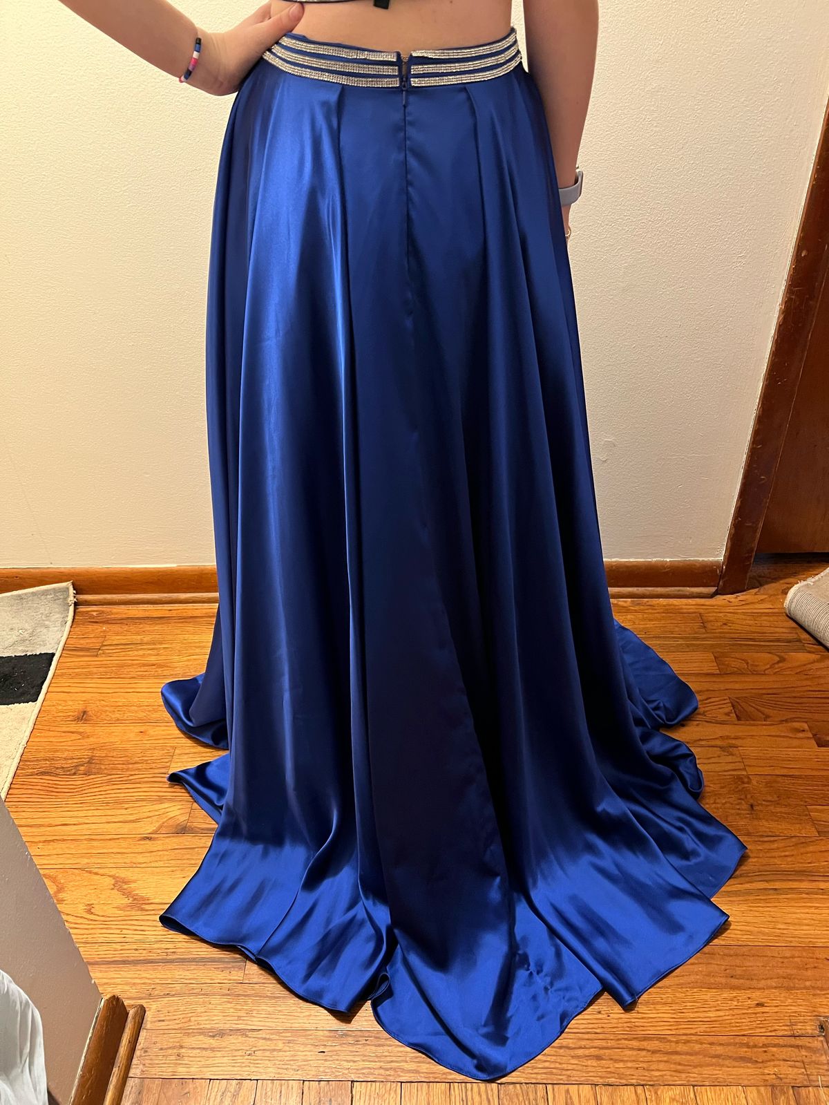 Sherri Hill Size 2 Prom Satin Royal Blue Side Slit Dress on Queenly
